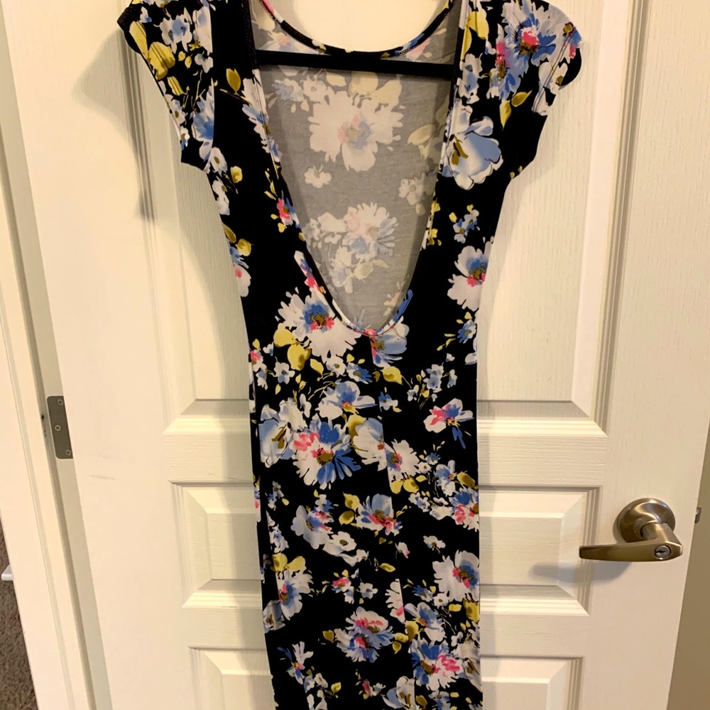 Flowered Low Back Dress